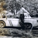 Jeff and his first Midget from 1973. "The car was painted like an old Pete Brock BRE Datsun race car and was mostly bondo and rust under the paint. This car started a 40 year love for British cars, made some great memories and taught me a lot about the right way (and WRONG way) to work on a car.
