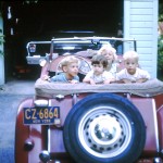 Photo from 1966. Brown haired daughter, Heidi Engel, and neighborhood friends make the TD appear surprisingly roomy.