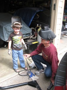 Grandpa's helper, Jonathan's son Gabriel.