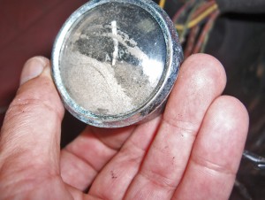The only instrument that did not implode from the water pressure was the ammeter. It was filled with sand.