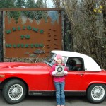 This picture was taken with my daughter Jaime at the Mapleton Oregon post office in our 76 MG Midget. – Brandon Taylor