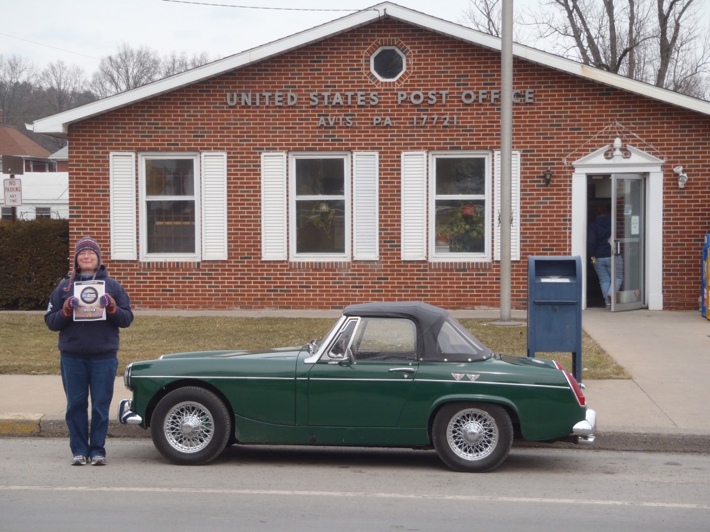 A is for Avis and the adventure has begun. Too bad it is too chilly for a drive to our "Z" destination today. We are looking forward to small towns from A to Z. –Jane Darrow