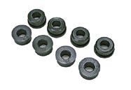 Moss’s line of black polyurethane bushings look like the original rubber but they last longer and provide a slightly stiffer ride.