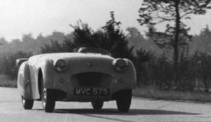 Ken Richardson established a world speed record for two-liter production sports cars of 124.095 mph. To reduce drag, the seat was removed and Ken hunched down on a cushion.