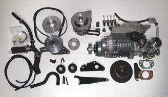 Here's a prototype kit laid out so you can see all that's included, right down to new colder spark plugs and a K&N high-flow air filter.