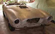 The Challenger is one of George’s latest projects. It has quite a history. The alloy body was built by Brit Paul Emory and the engine will be an early Chrysler Hemi.